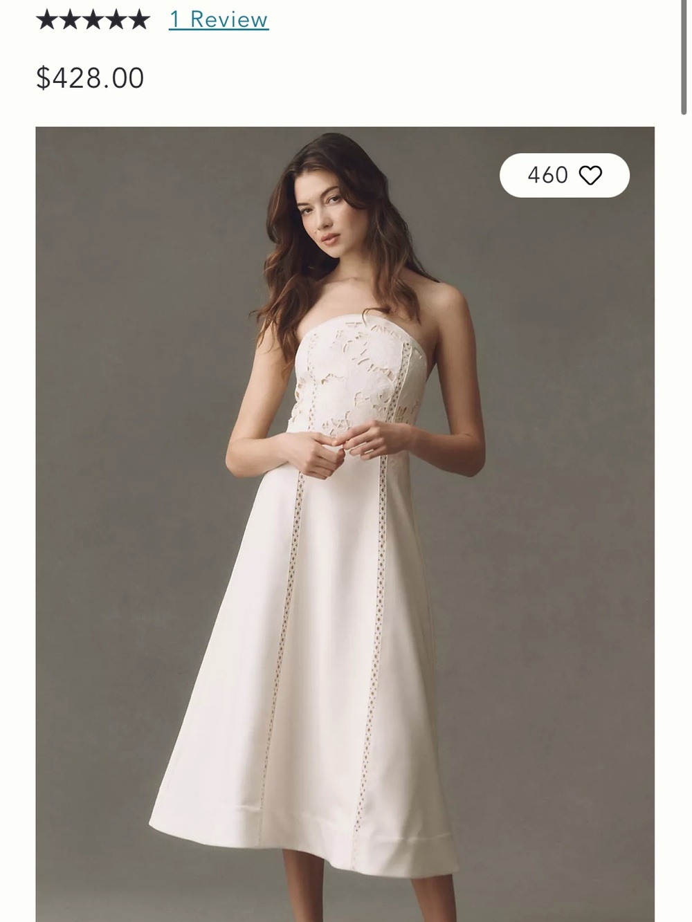 BHLDN Cutwork Strapless Maxi Dress | NWOT
